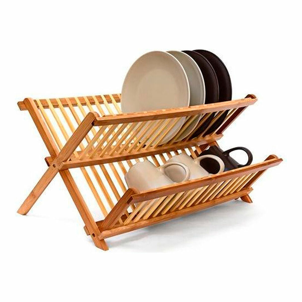Égouttoir pliable pour évier 5five Bambou Naturel (42 x 33,5 x 25,5 cm)