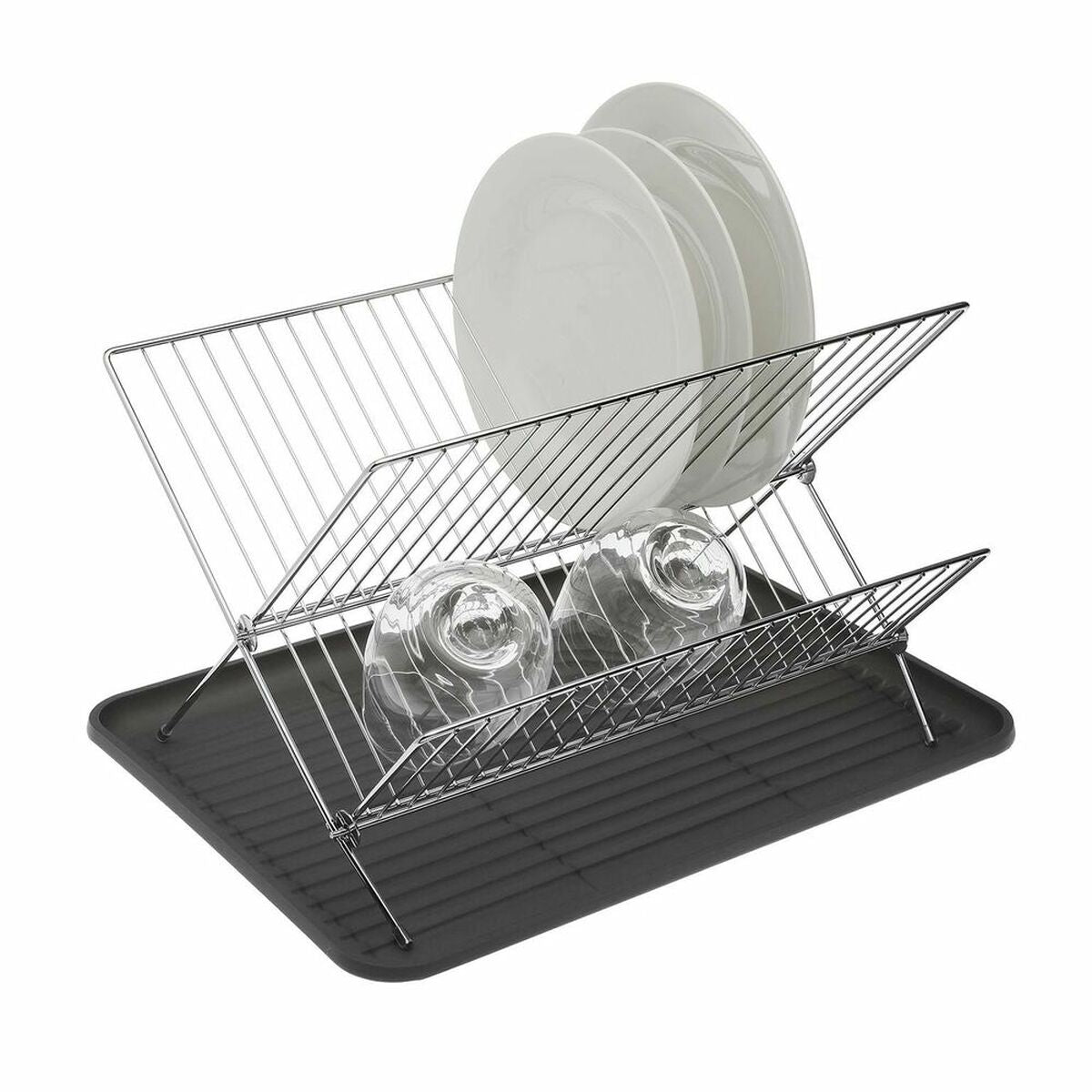 Égouttoir pour évier Versa Lenny Gris Acier (32 x 23 x 43 cm)