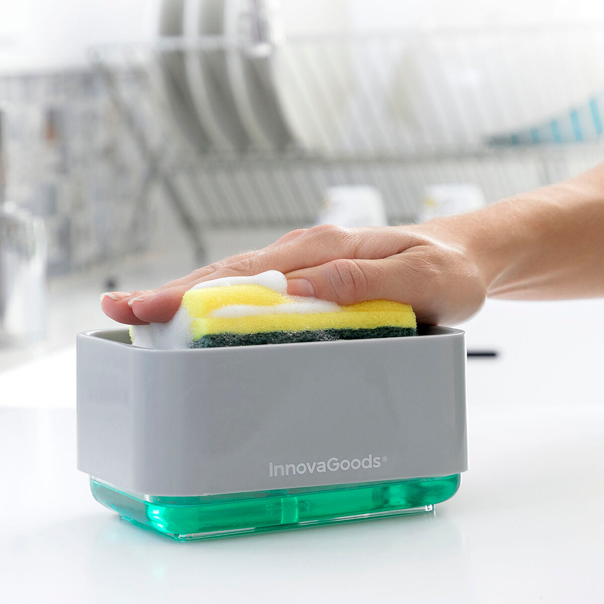 Distributeur de Savon 2-en-1 pour Évier de Cuisine Pushoap InnovaGoods