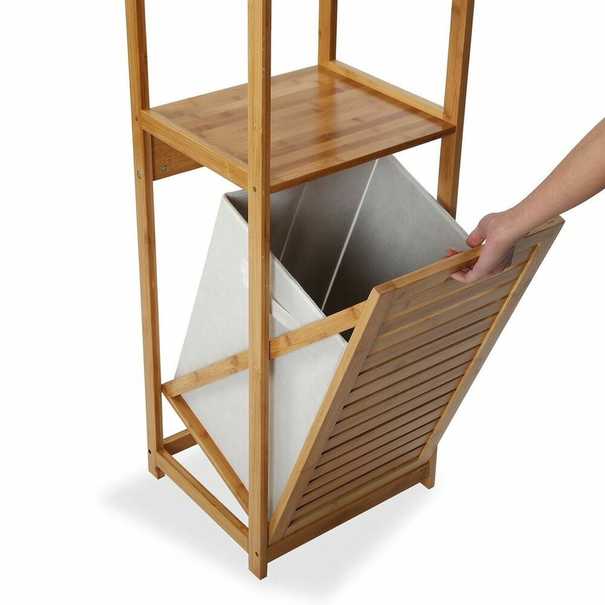 Étagère de salle de bain Versa Textile Bambou MDF (33 x 130 x 37,5 cm)