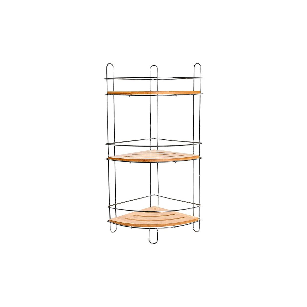 Étagère de salle de bain DKD Home Decor Bambou Aluminium Chrome (19,5 x 19,5 x 47 cm)