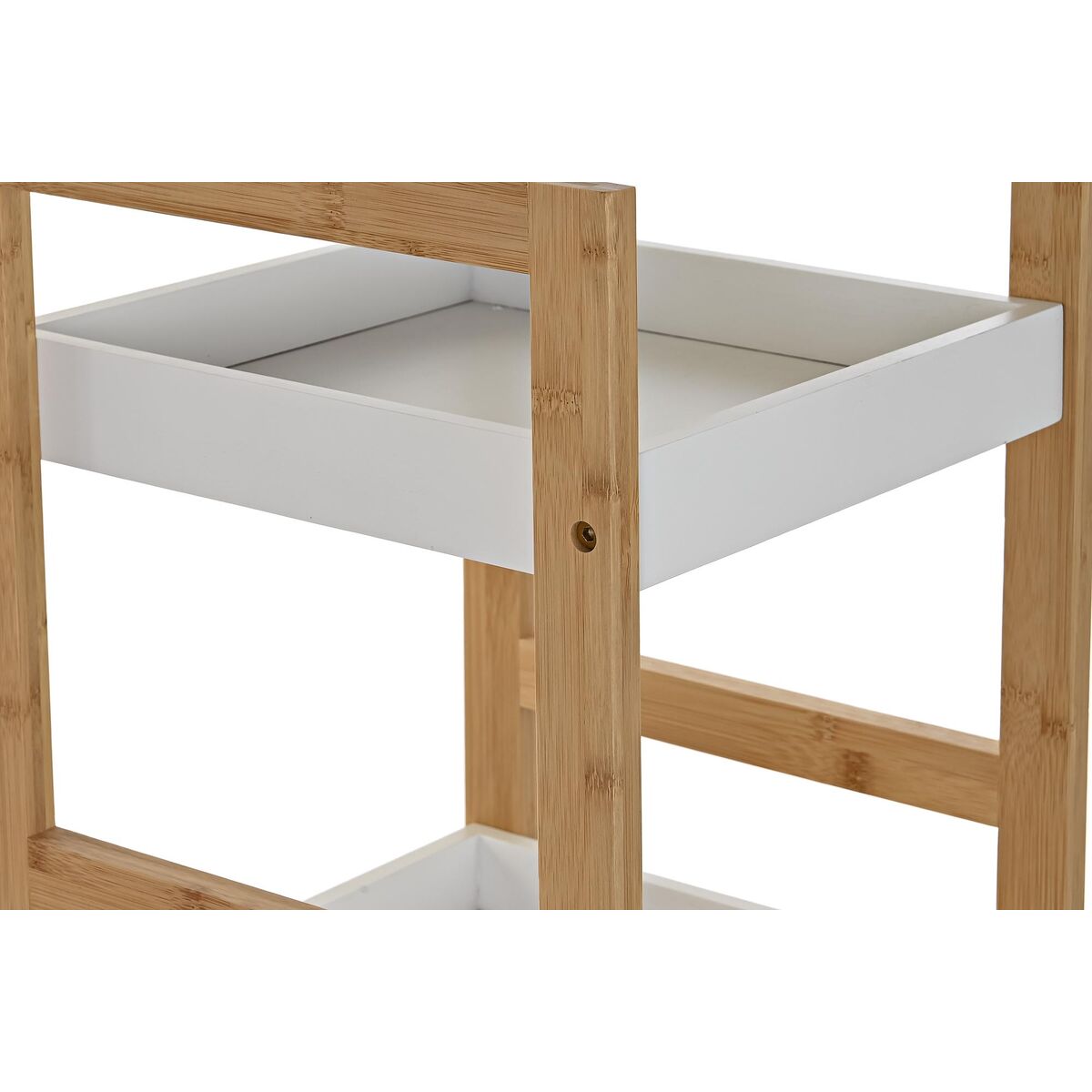 Étagère de salle de bain DKD Home Decor Blanc Bambou Naturel (30 x 29 x 80 cm)