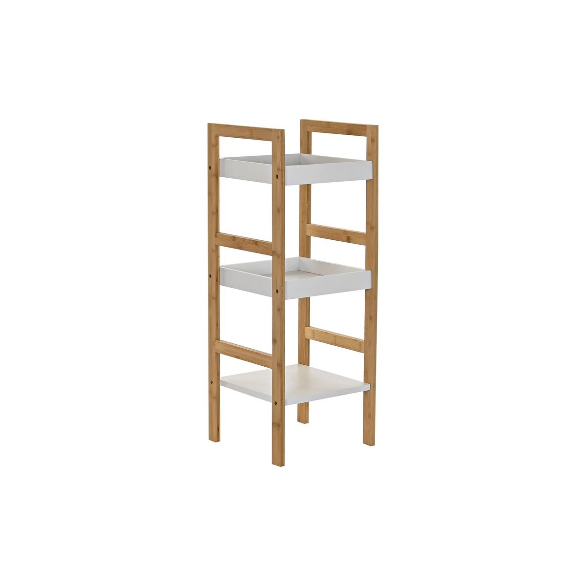 Étagère de salle de bain DKD Home Decor Blanc Bambou Naturel (30 x 29 x 80 cm)