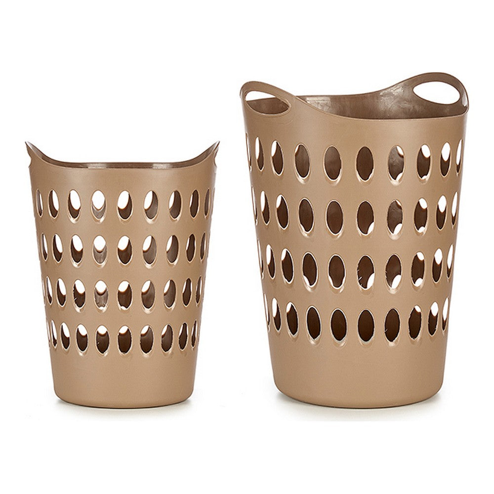 Panier à linge avec poignées Beige Plastique 50 L