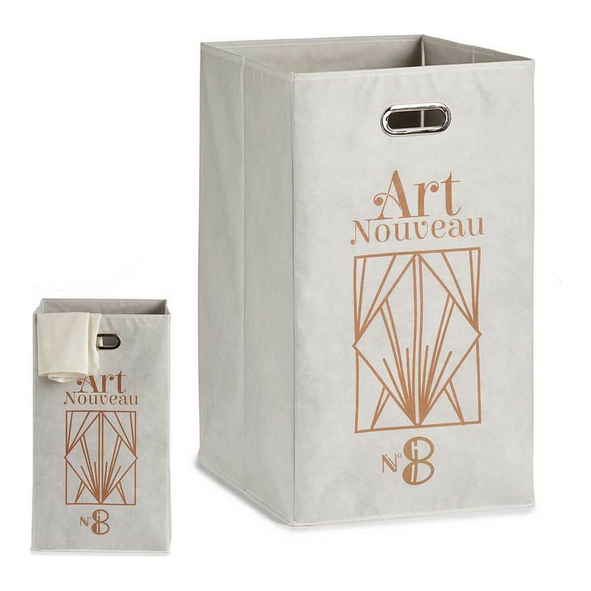 Panier Art Nouveau Blanc Doré Carton 60 L (35 x 57 x 35 cm)