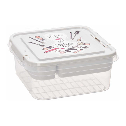 Organisateur de Maquillage Transparent en Plastique 24,5 x 11,5 x 26 cm