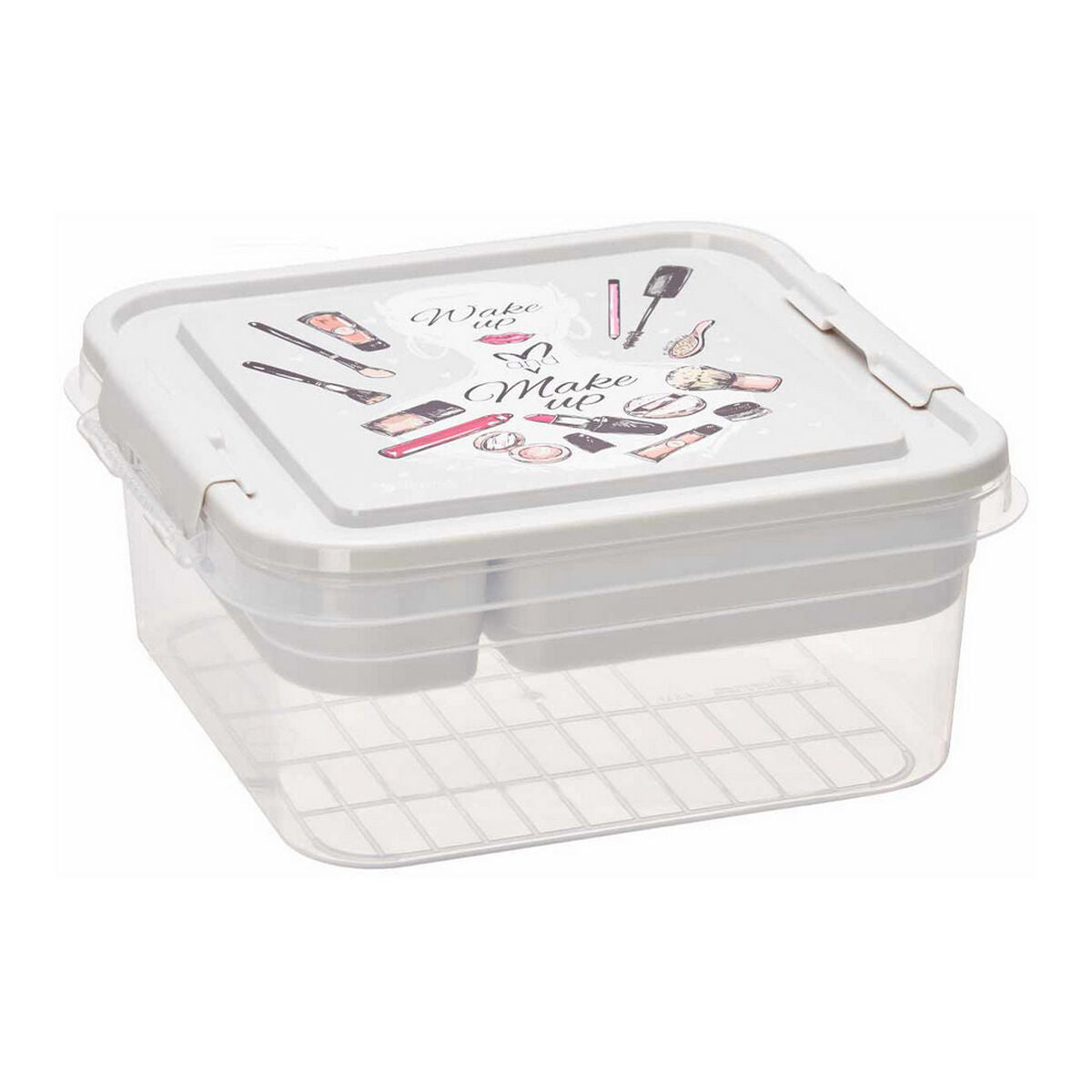 Organisateur de Maquillage Transparent en Plastique 24,5 x 11,5 x 26 cm