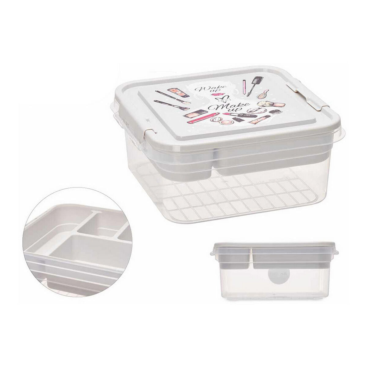 Organisateur de Maquillage Transparent en Plastique 24,5 x 11,5 x 26 cm