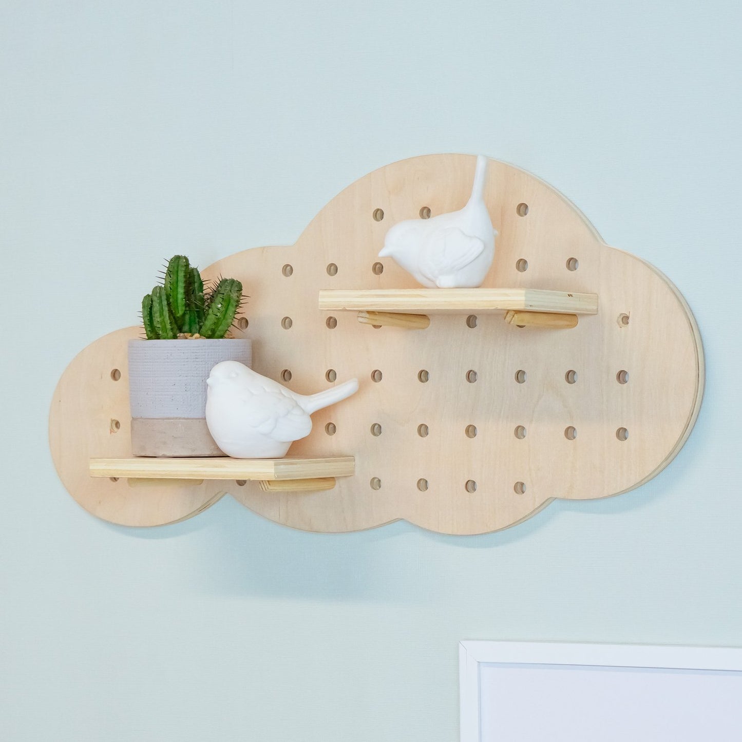 Tableau organiseur mural forme Nuage en bois